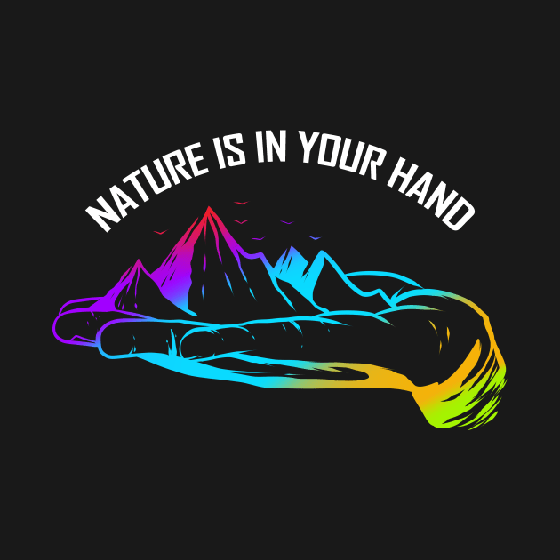 Logo Nature Is In Your Hand With Mountains For Earth Day by SinBle