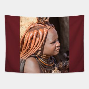 Namibia. Himba Tribe. Portrait of a Woman. Tapestry