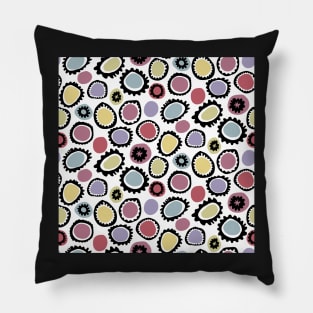 Modern Art Colorful Cog Blob Flowers Pillow