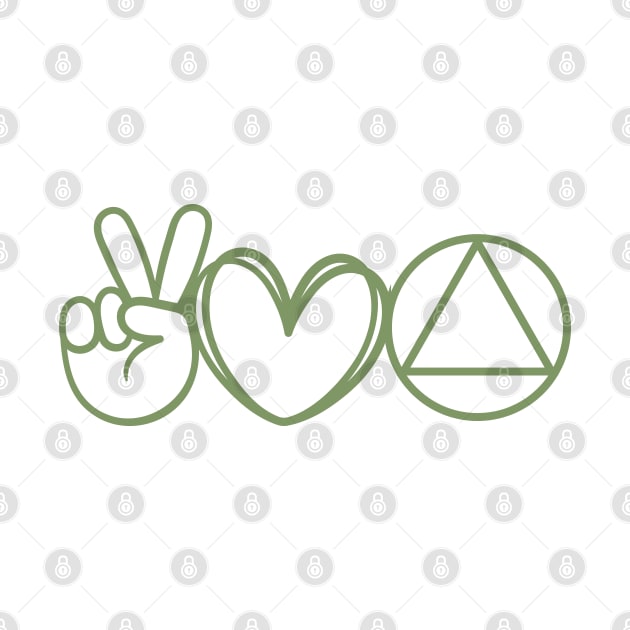 Peace Sign - Heart - Serenity AA Symbol by SOS@ddicted