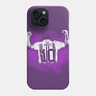 messi watercolor purple Phone Case