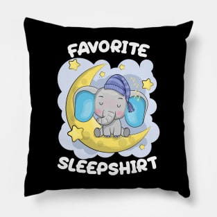 Cute Little Elephant Sleeping on the Moon Nap Favorite Sleep time Pajama Pillow