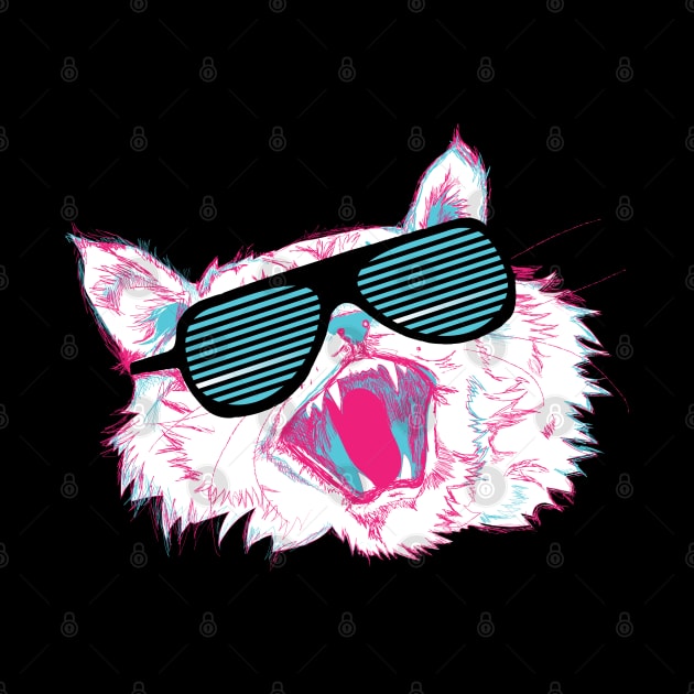 Awesome Totally Rad 80's Sunglass Cat by HungryDinoDesign