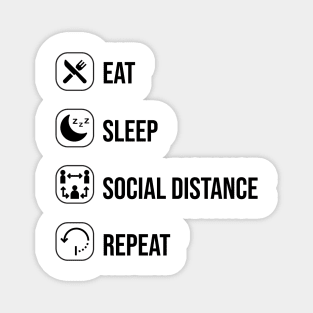 Eat sleep social distance repeat Magnet