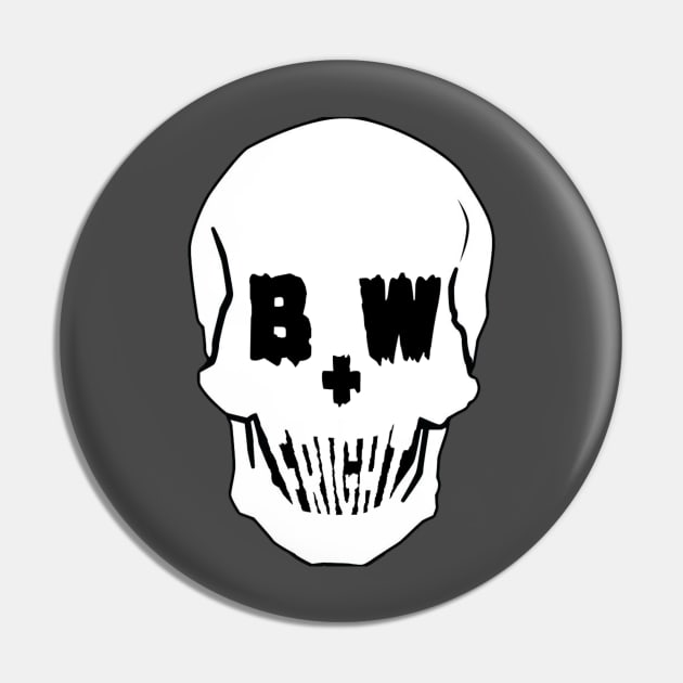 Black & White Fright Skull Pin by zombill