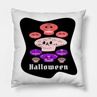 Halloween happy skulls Pillow