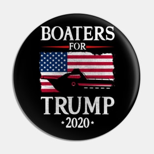 Boaters For Trump 2020 American Flag Graphic Art Pin