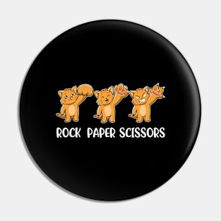 Rock Paper Scissors Funny Cat Gift Pin