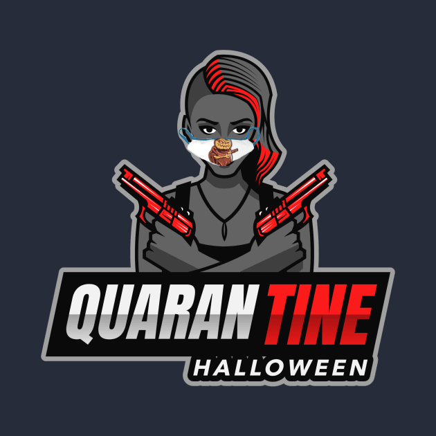 Quarantine Halloween (masked lady with 2 guns) by PersianFMts