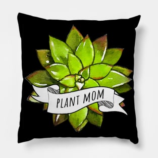 Succulent plant mom watercolor green Pillow