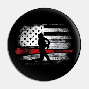 Baseball American Flag USA Patriotic Player Pin