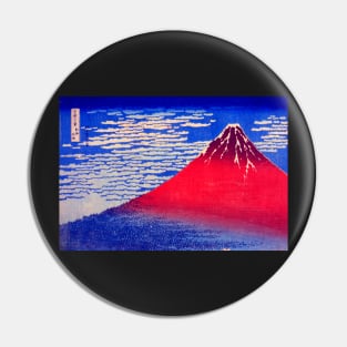 "South Wind, Clear Sky" also known as Red Fuji, by Katsushika Hokusai (1830 - 1832) TECHNICOLOR REMASTERED Pin