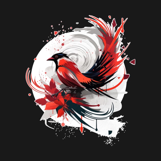 Vibrant Red Bird by MK3