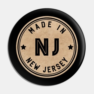 Made In New Jersey NJ State USA Pin