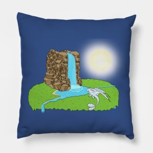 Light Fury at Waterfall Pillow