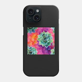 Watercolor succulent pattern Phone Case