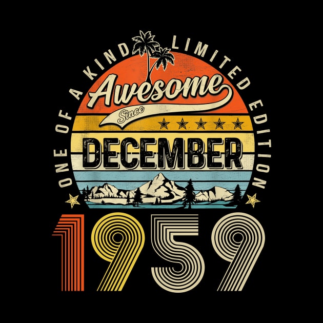 Awesome Since December 1959 Vintage 64th Birthday by cogemma.art