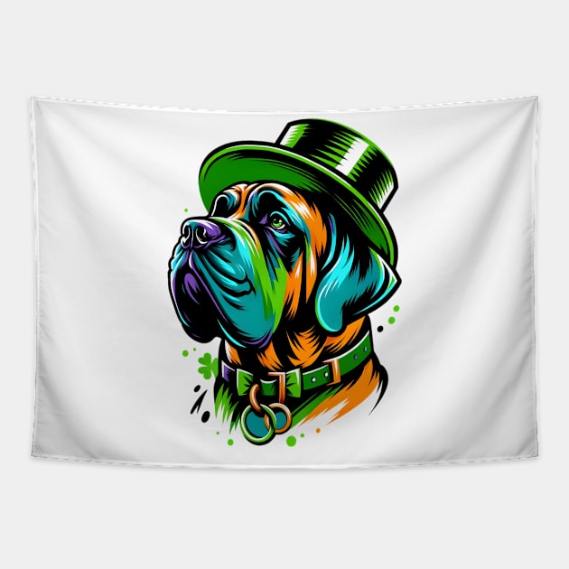 Spanish Mastiff Celebrates St Patrick's Day in Style Tapestry by ArtRUs