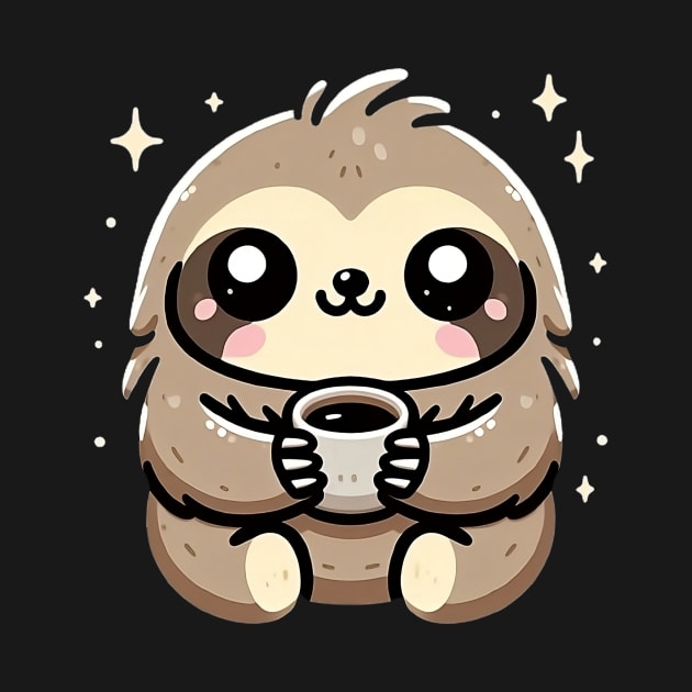 Kawaii Sloth Coffee Moment by PhotoSphere
