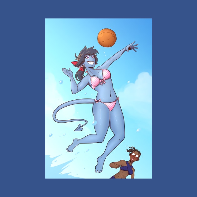 Blue Tiefling Volleyball by Viktormon