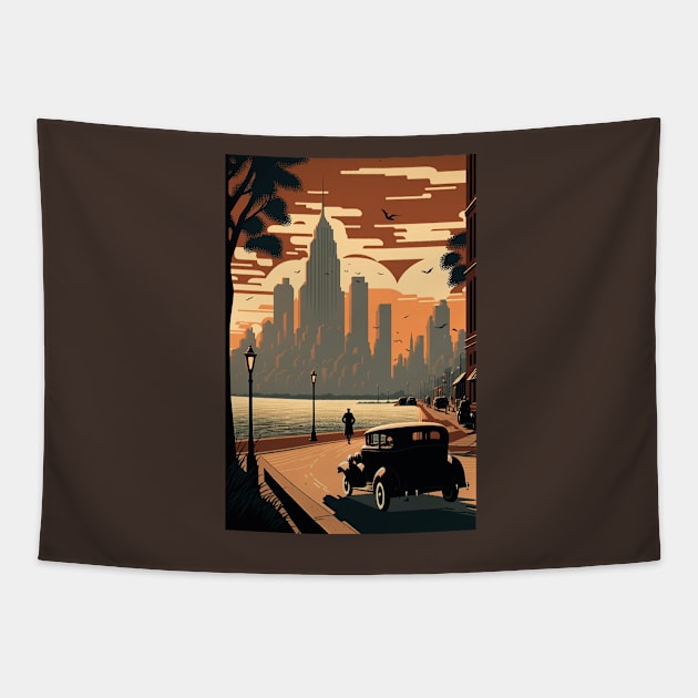 1930s Chicago Escape Tapestry by Abili-Tees