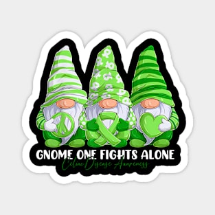 Celiac Disease Awareness Month Light Green Ribbon Gnomies Magnet