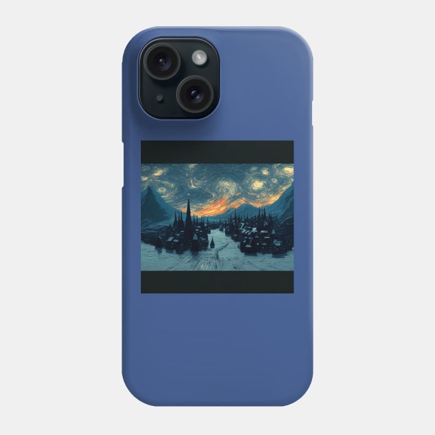 Starry Night Over Hogsmeade Village Phone Case by Grassroots Green