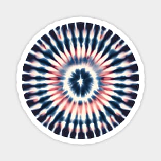 Shibori Pattern Circle in Blue and Red Magnet