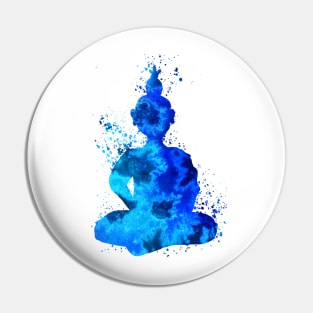 Blue Buddha Silhouette Pin