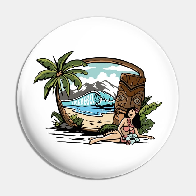 Tropical Paradise: Beach Bliss Pin by eighthinkstudio