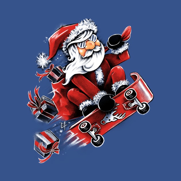 Santa Skateboarding by c0y0te7