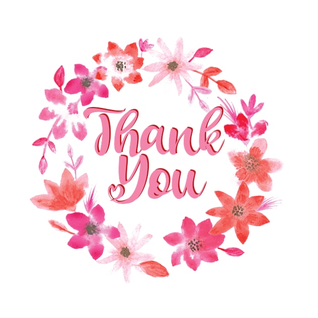 Thank You Note - Handwritten Floral Thanks by TheInkElephant