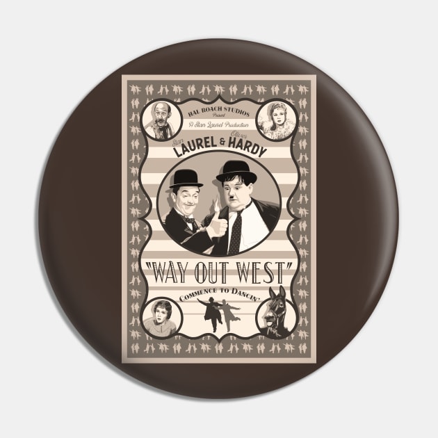 Laurel & Hardy - Way Out West (Sepia) Pin by PlaidDesign