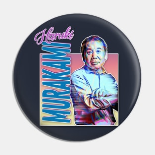 Haruki Murakami Aesthetic Graphic Design Tribute Portrait Pin