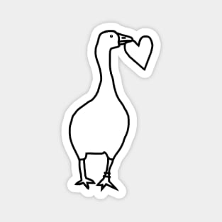 Goose Steals Heart Line Drawing Valentines Day Magnet