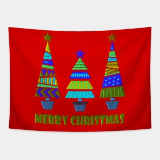 Festive Christmas Trees Tapestry