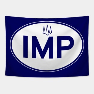 IMP with Hillman logo classic car oval plate Tapestry