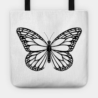 Monarch Butterfly - Black and White Tote