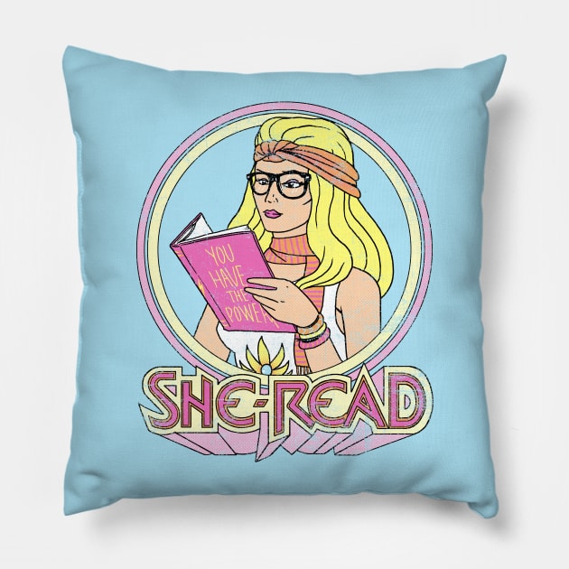 She-Read Pillow by Hillary White Rabbit