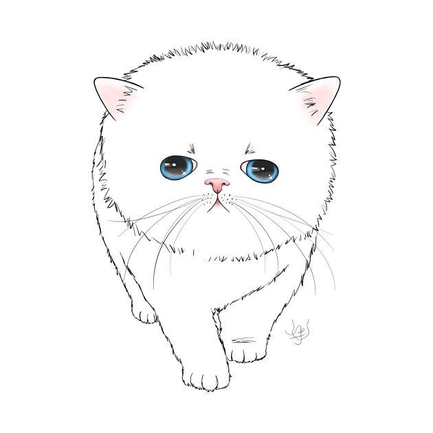 Persian Kitten Line Art by BastetLand