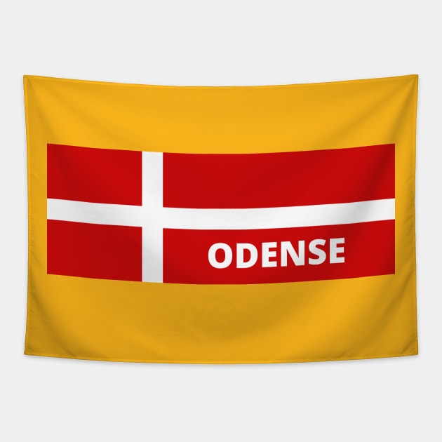 Odense City in Danish Flag Tapestry by aybe7elf