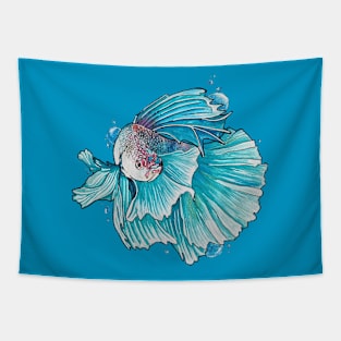 Colorful Fighter Fish in Watercolor Tapestry