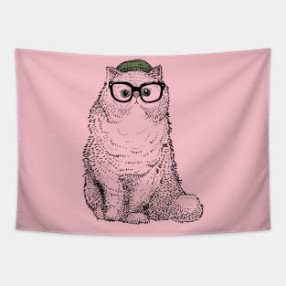 Hipster Cat Cat Tapestry