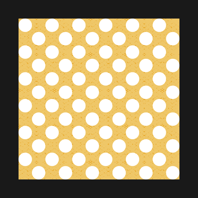 white polka dots on yellow by colorofmagic