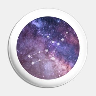 Virgo Sign in the Dark Pink Starry Night Sky Pin