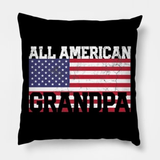 Grandpa 4th of July American Flag USA America Father's Day Pillow