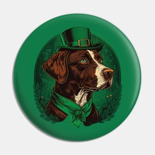 Pointer Dog St. Patrick's day Pin