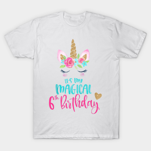 6th birthday unicorn shirt