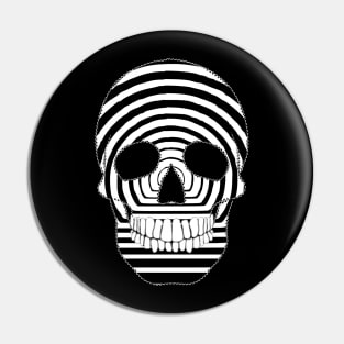 Optical Illusion Skull Pin