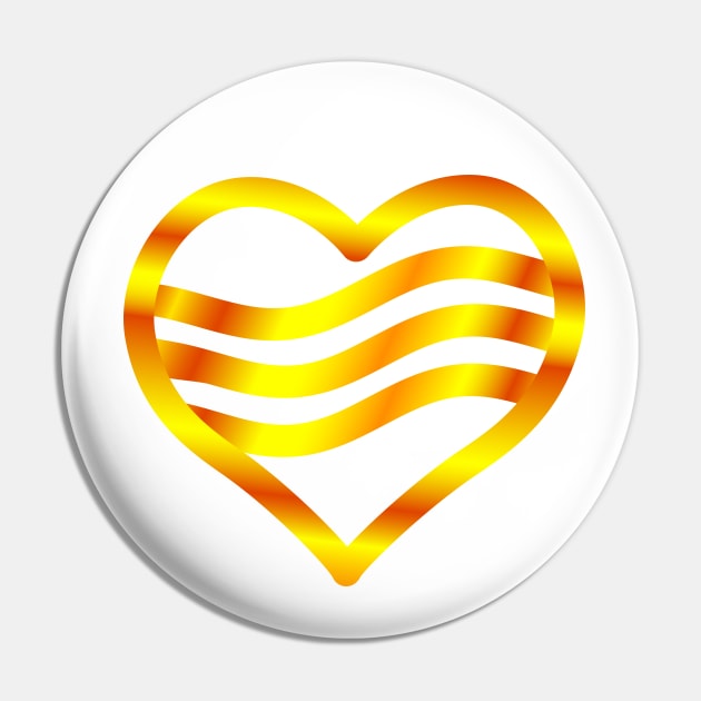 Gold ribbon heart Pin by AlexanderZam